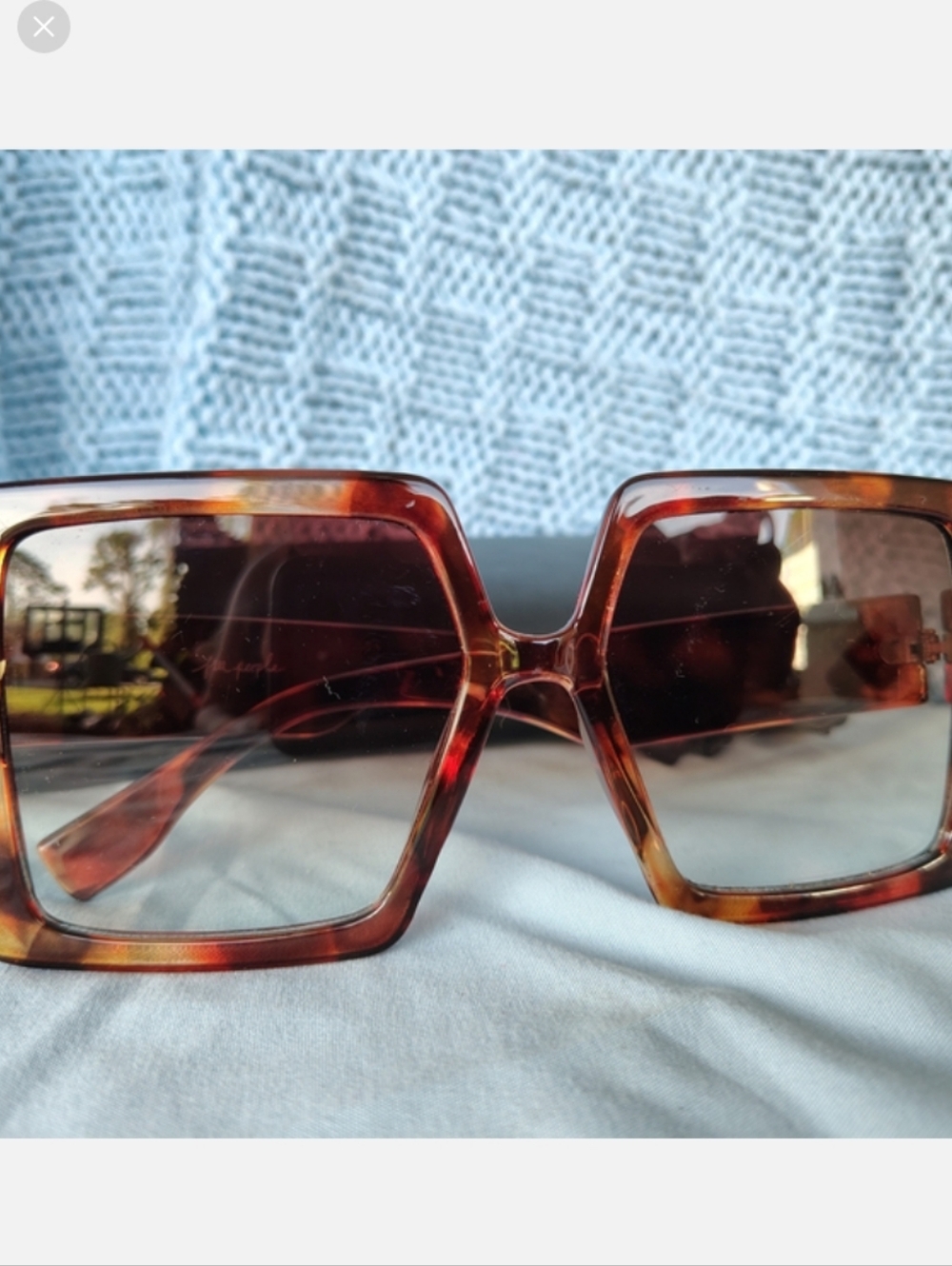 Free People Oversized Tortoiseshell Square Sunglasses - Brown/Amber
